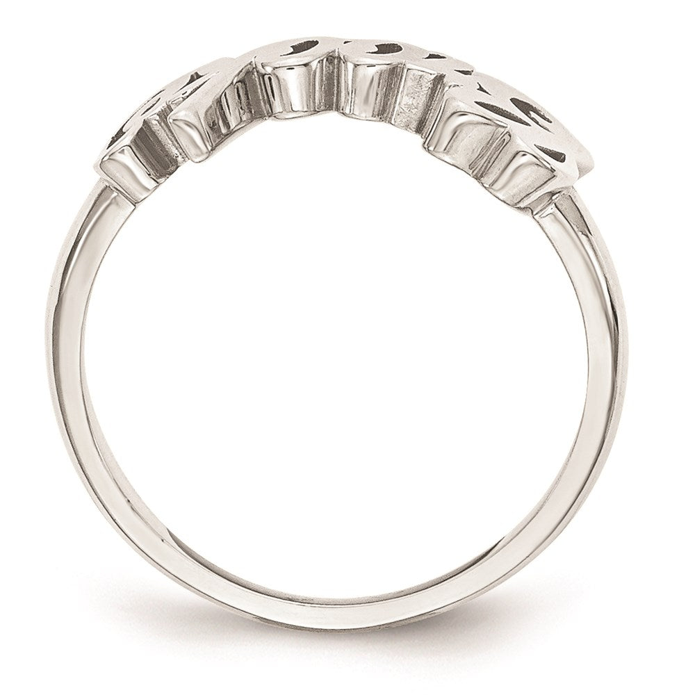 Sterling Silver Silver/Rhodium Plated Name Plate Ring