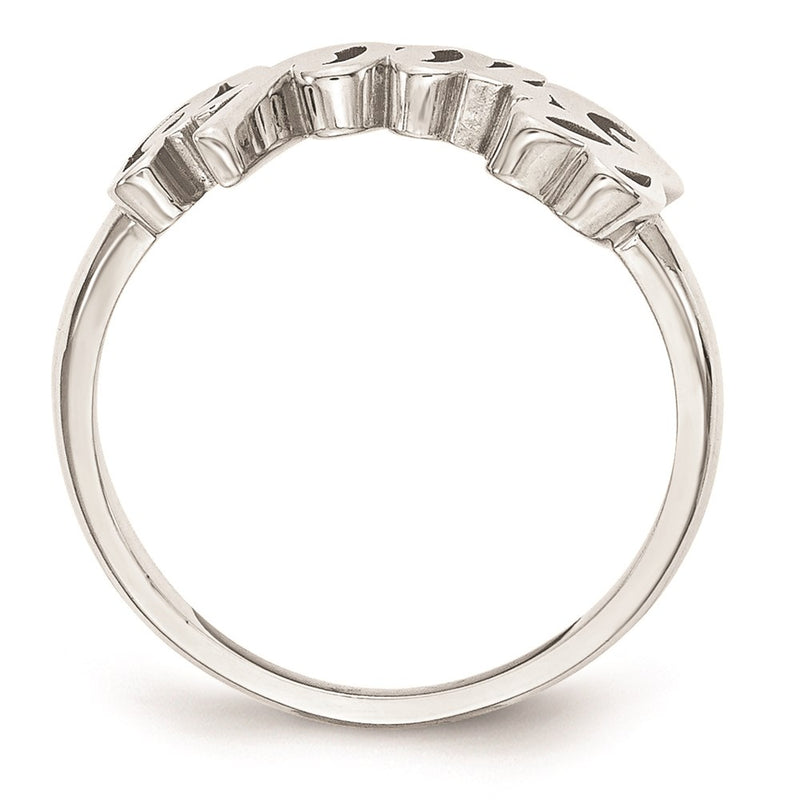 Sterling Silver Silver/Rhodium Plated Name Plate Ring