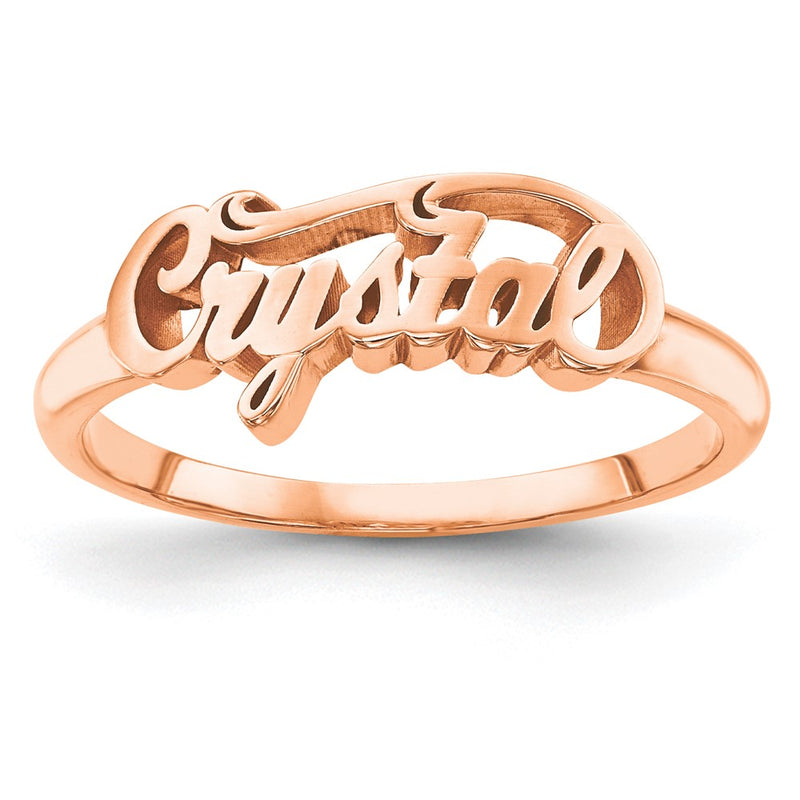 14K Rose Gold Name Plate Ring
