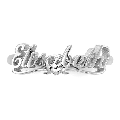 Sterling Silver Silver/Rhodium Plated Name Plate Ring