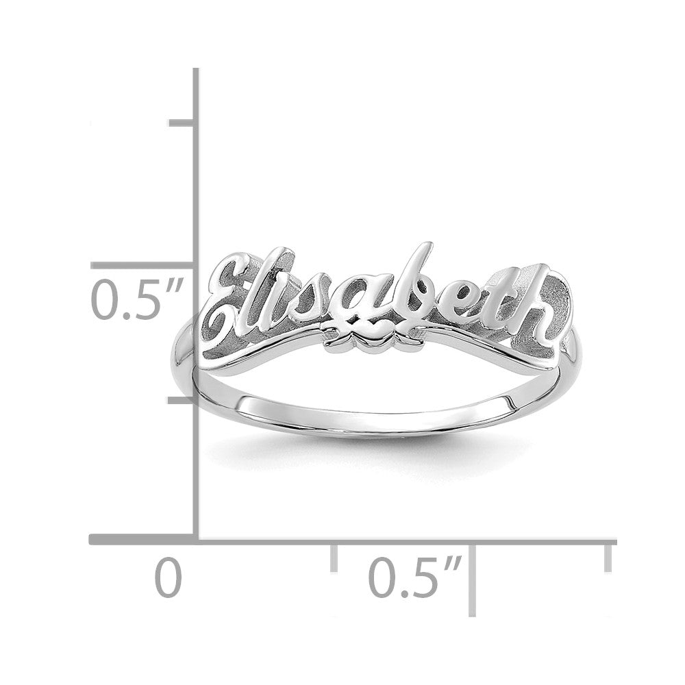 Sterling Silver Silver/Rhodium Plated Name Plate Ring