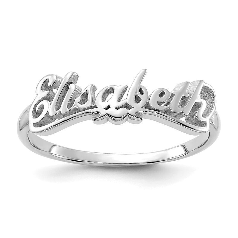 Sterling Silver Silver/Rhodium Plated Name Plate Ring