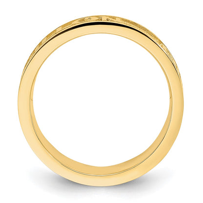 Gold Plated Polished And Sandblasted Name Ring