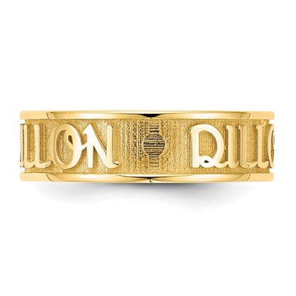 Gold Plated Polished And Sandblasted Name Ring
