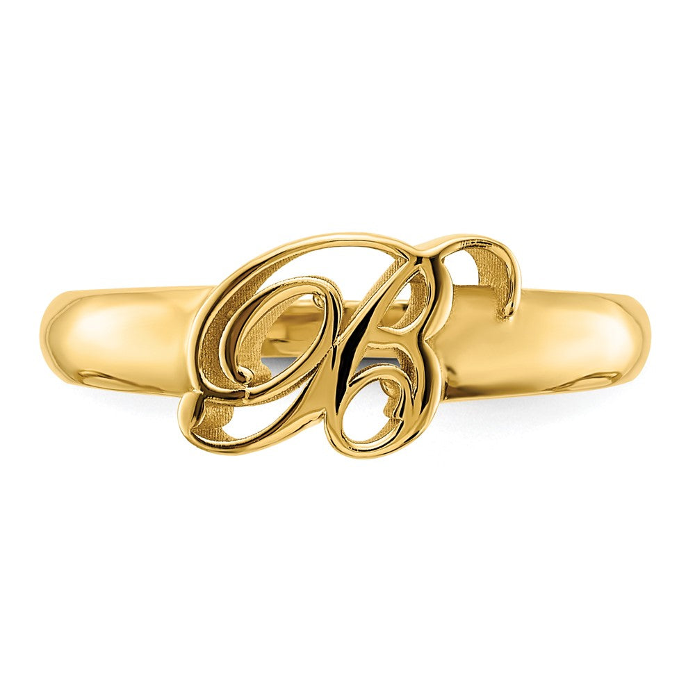 Gold Plated Sterling Silver/Gold Script Initial Ring