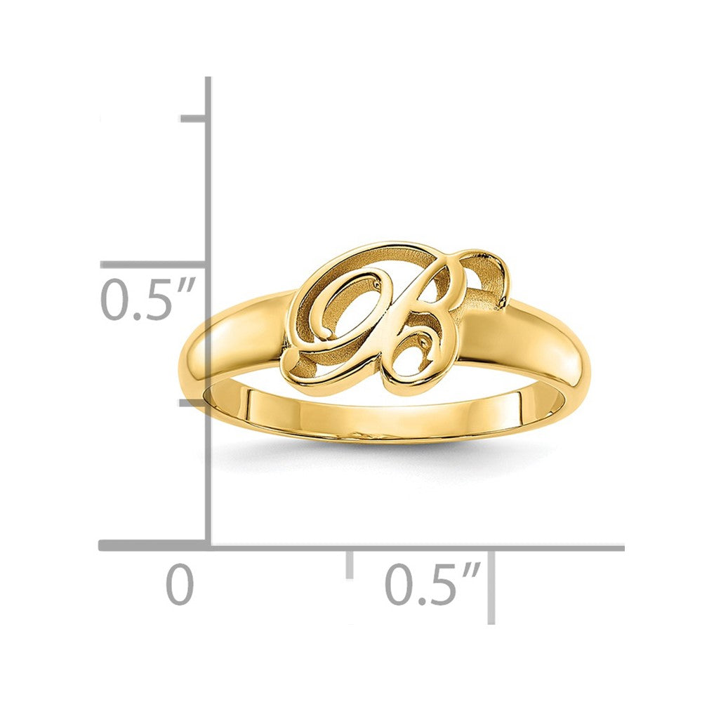 Gold Plated Sterling Silver/Gold Script Initial Ring