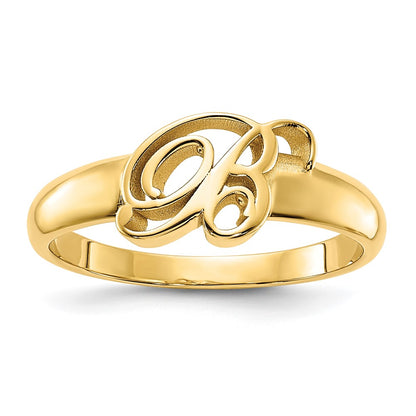 Gold Plated Sterling Silver/Gold Script Initial Ring