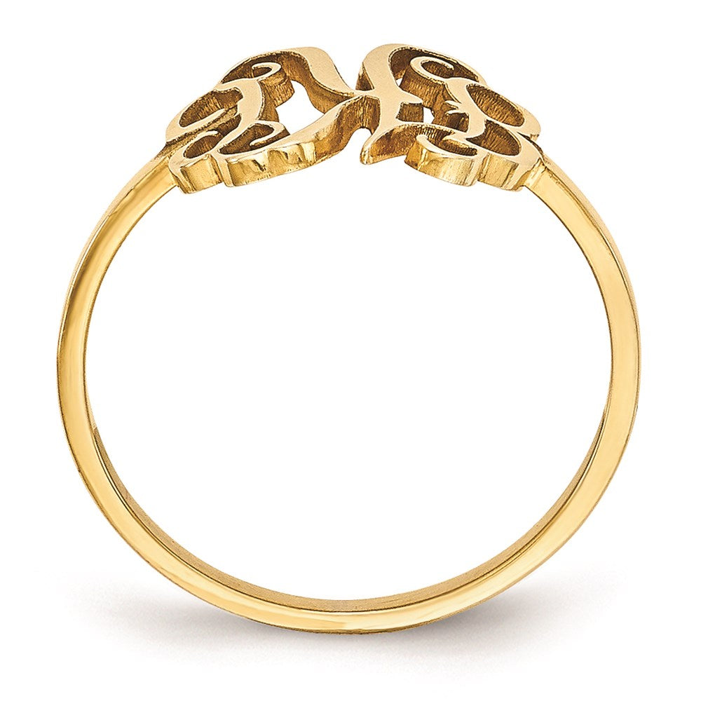 14K Yellow Gold Monogram Ring