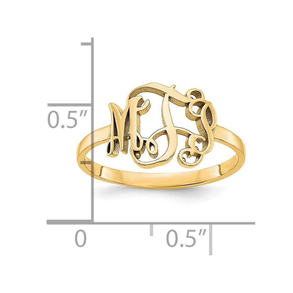 14K Yellow Gold Monogram Ring
