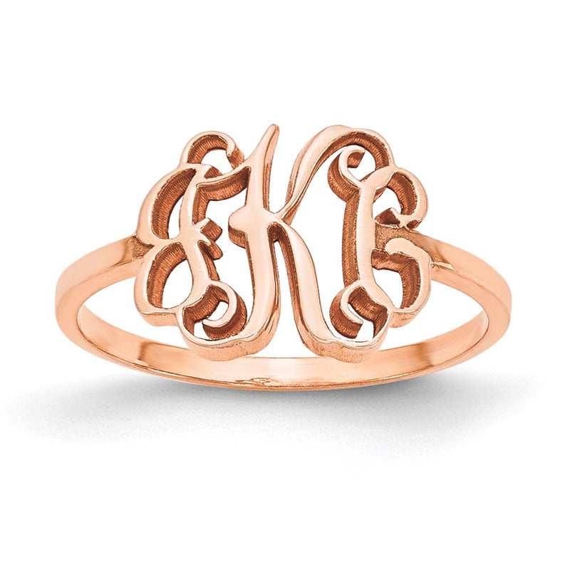14K Rose Gold Monogram Ring