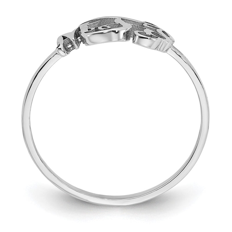 Sterling Silver Silver/Rhodium Plated Monogram Ring
