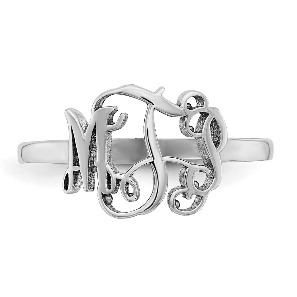 14K White Gold Monogram Ring