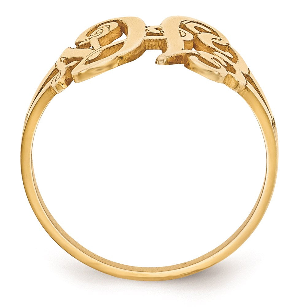Gold Plated Sterling Silver/Gold Monogram Ring