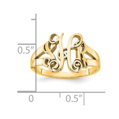 14K Yellow Gold Monogram Ring