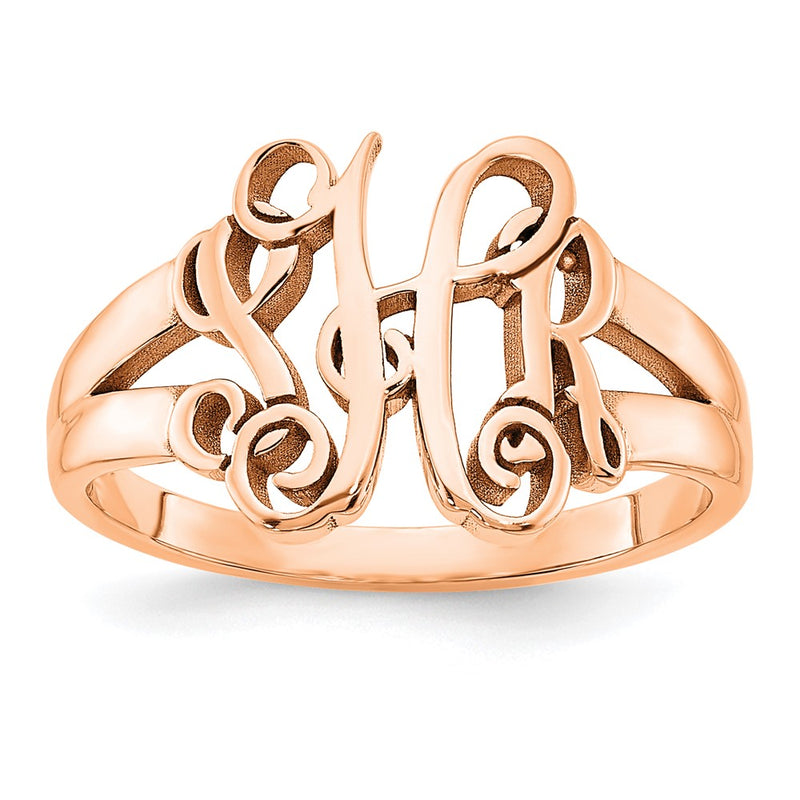 14K Rose Gold Monogram Ring