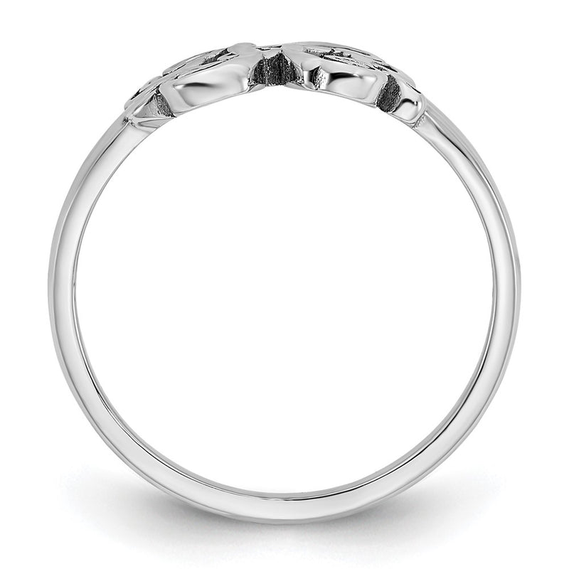 Sterling Silver Silver/Rhodium Plated Monogram Ring