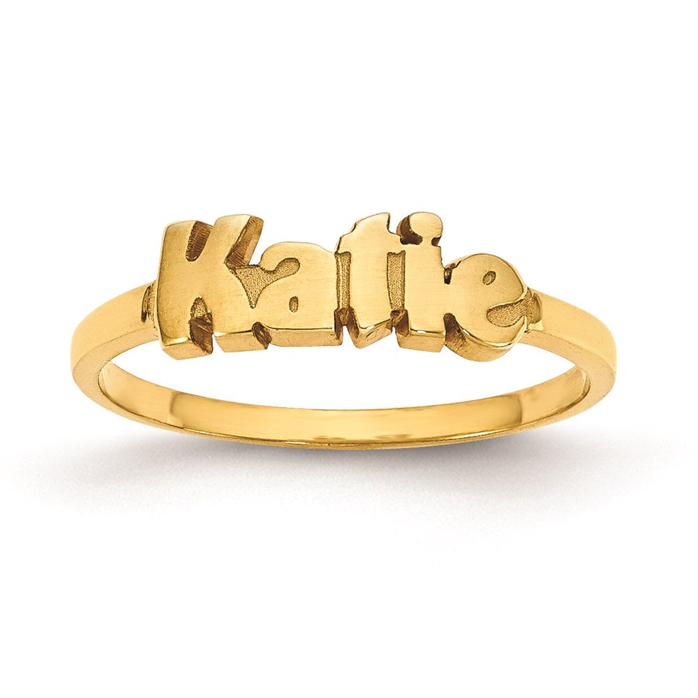 14K Yellow Gold Name Plate Ring
