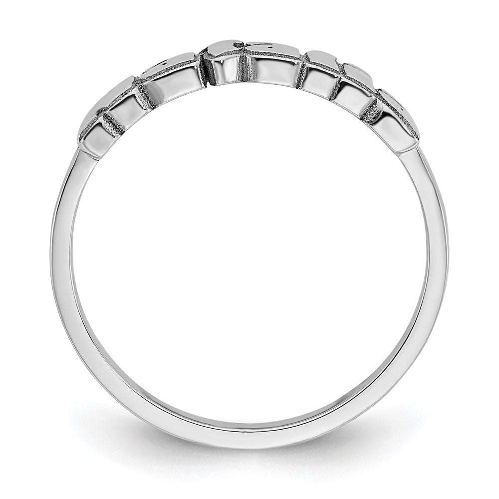 Sterling Silver Siler/Rhodium Plated Name Plate Ring