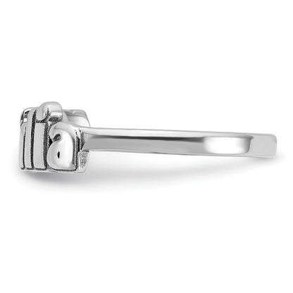 14K White Gold Name Plate Ring