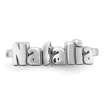 Sterling Silver Siler/Rhodium Plated Name Plate Ring