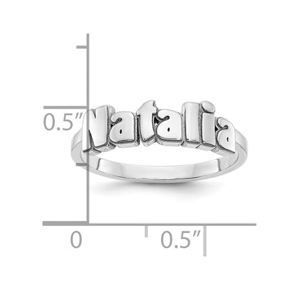 14K White Gold Name Plate Ring