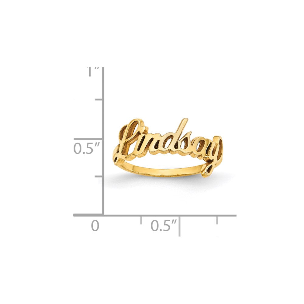 14K Yellow Gold Name Plate Ring