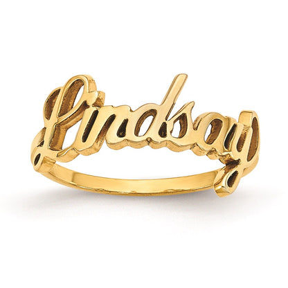 14K Yellow Gold Name Plate Ring