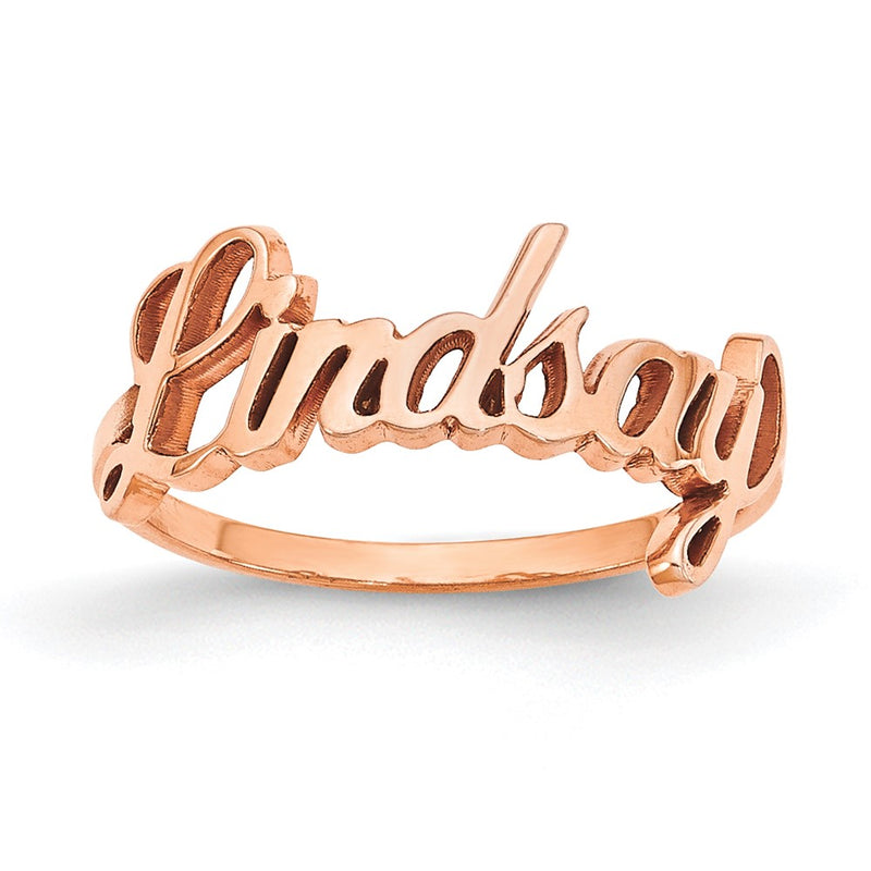 14K Rose Gold Name Plate Ring