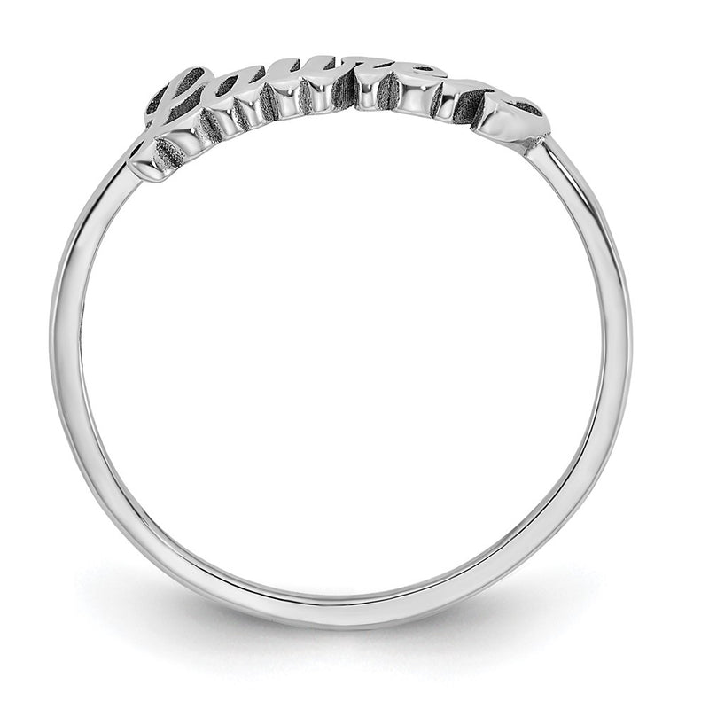 Sterling Silver Silver/Rhodium Plated Name Plate Ring