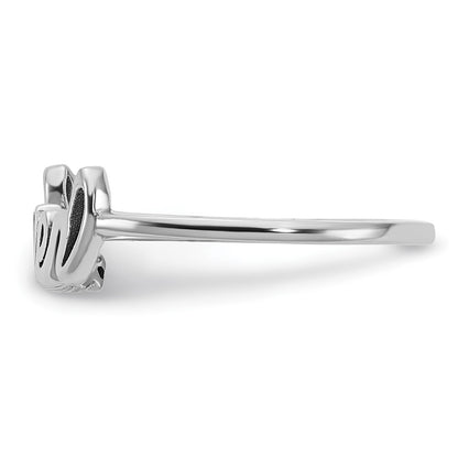 Sterling Silver Silver/Rhodium Plated Name Plate Ring