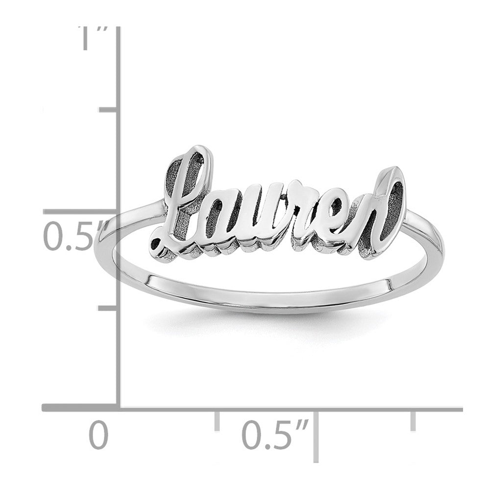 14K White Gold Name Plate Ring