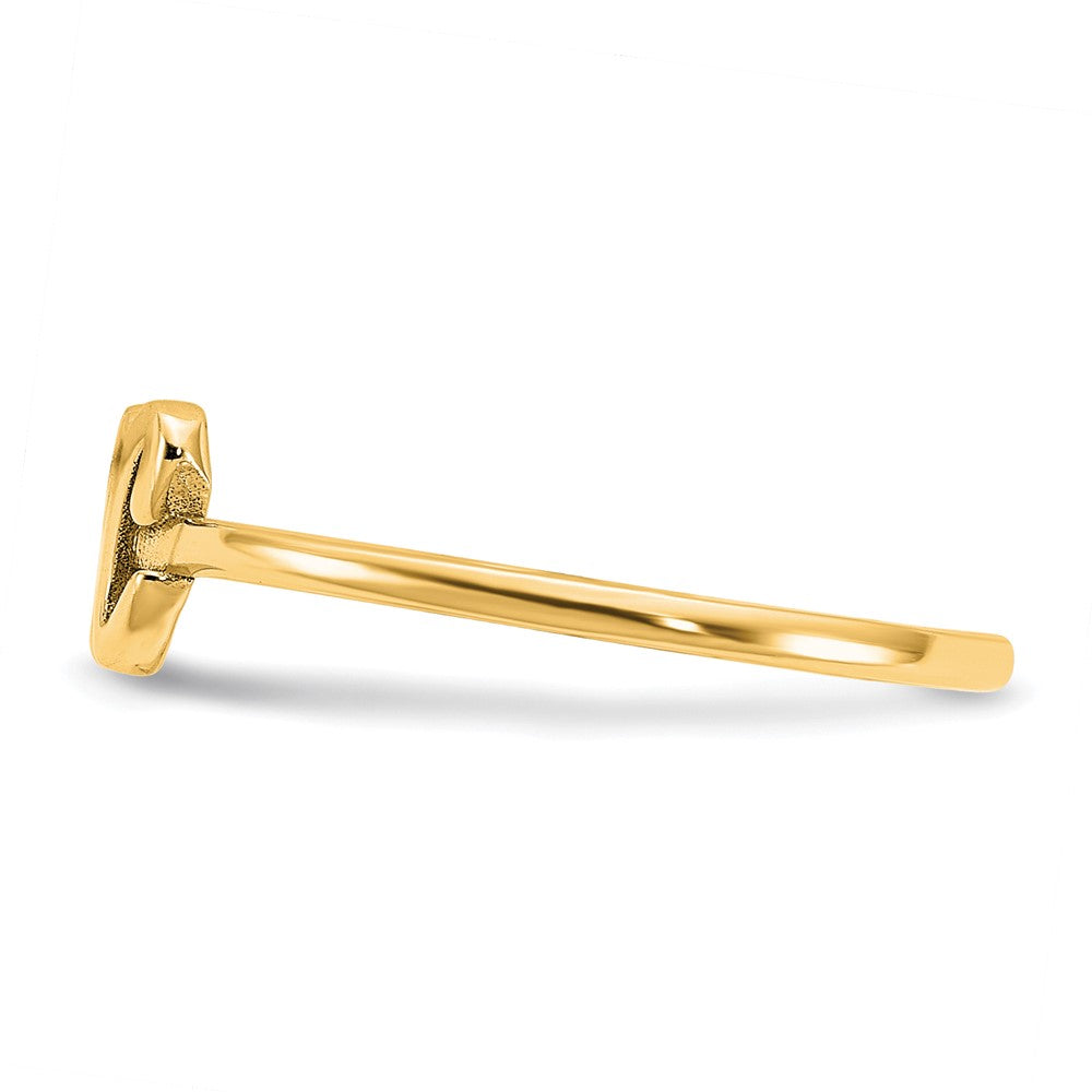 14K Yellow Gold Script Or Block Font Double Initial Ring