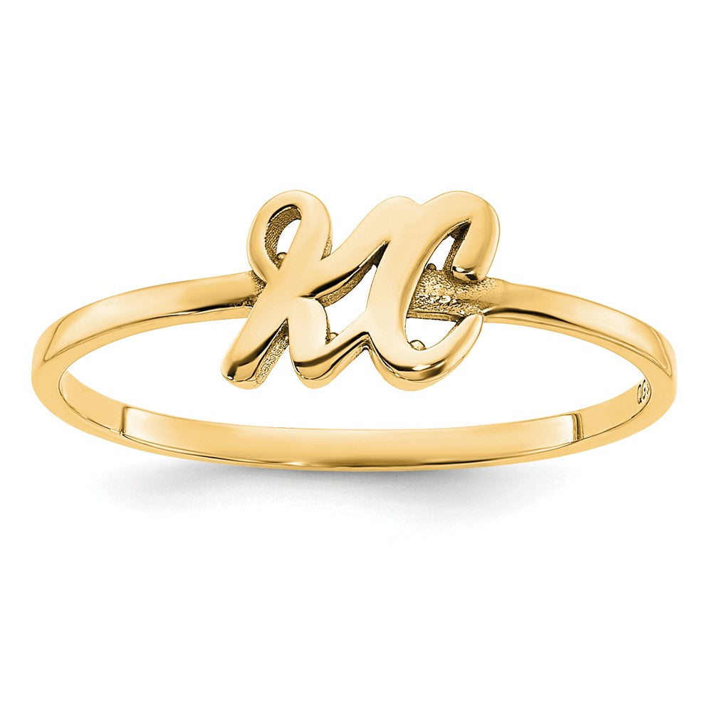 Gold Plated Sterling Silver/Gold Script Or Block Font Double Initial Ring