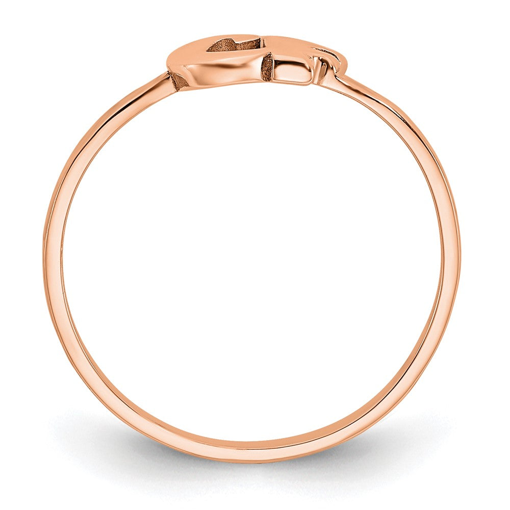 14K Rose Gold Script Or Block Font Double Initial Ring