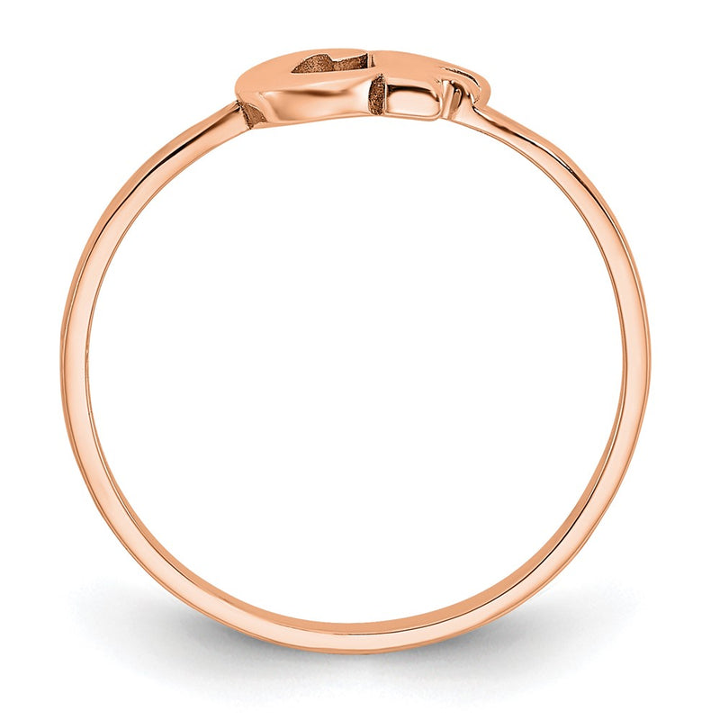14K Rose Gold Script Or Block Font Double Initial Ring