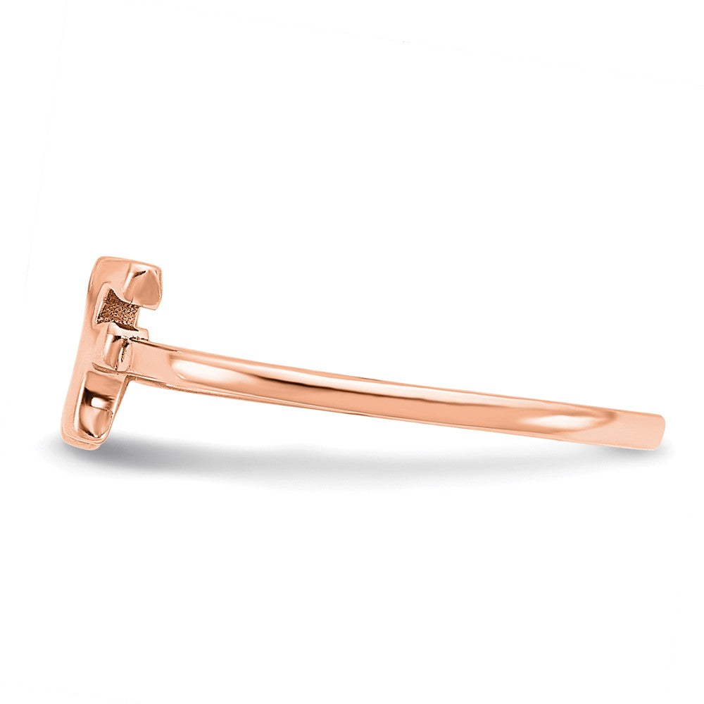 14K Rose Gold Script Or Block Font Double Initial Ring