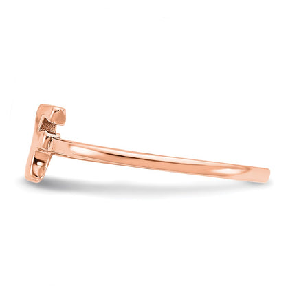 14K Rose Gold Script Or Block Font Double Initial Ring