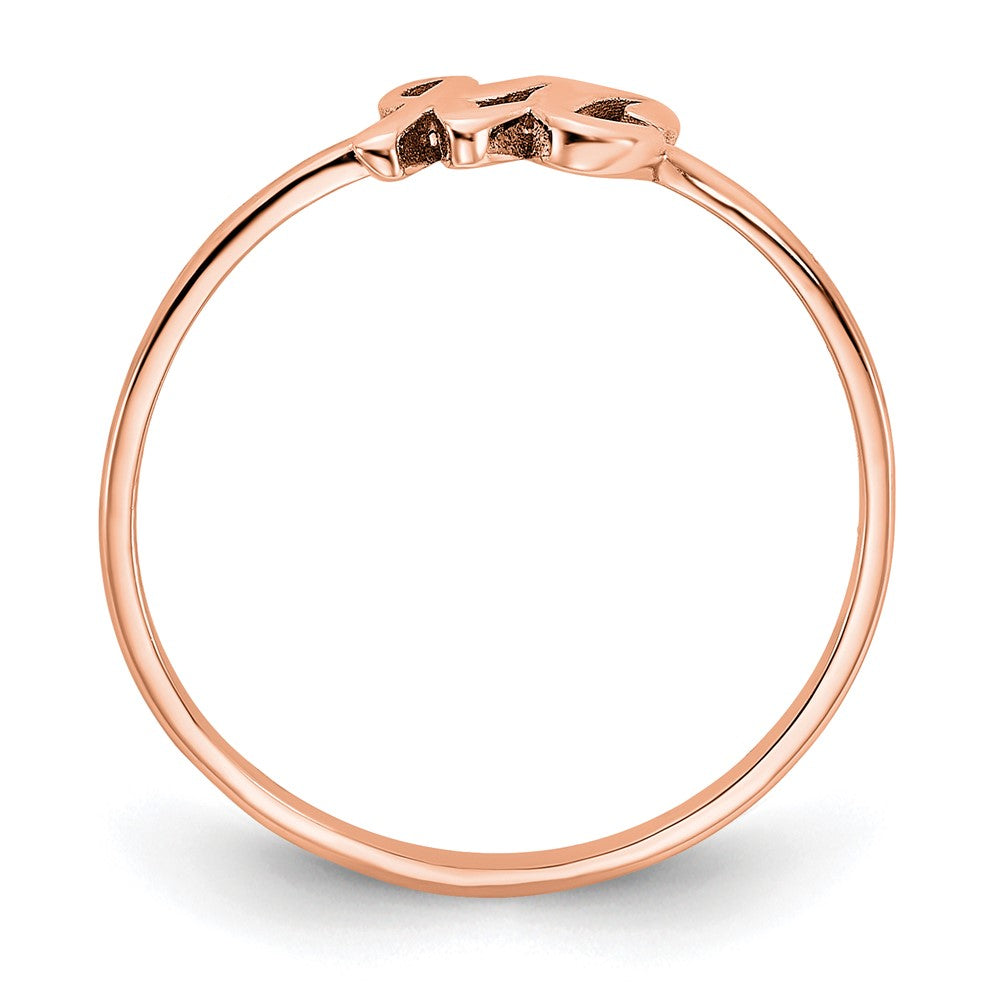 14K Rose Gold Script Or Block Font Initial Ring