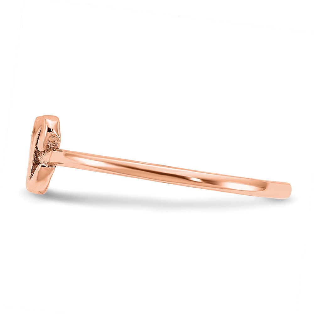 14K Rose Gold Script Or Block Font Initial Ring