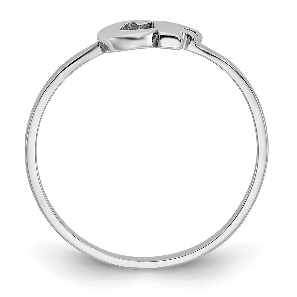 Sterling Silver Silver/Rhod Plated Script Or Block Font Double Initial Ring
