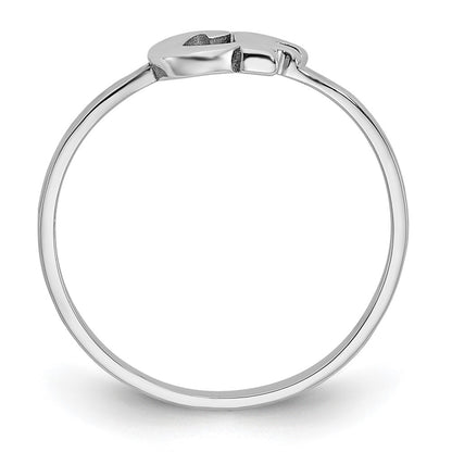 Sterling Silver Silver/Rhod Plated Script Or Block Font Double Initial Ring