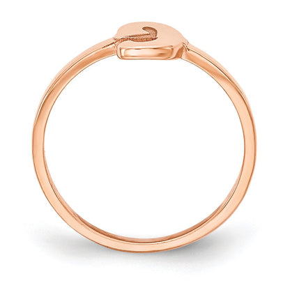 14K Rose Gold Script Or Block Font Initial Ring