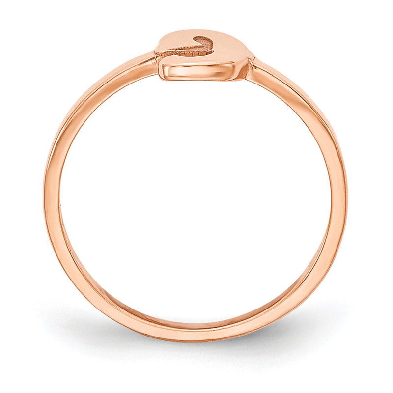 14K Rose Gold Script Or Block Font Initial Ring