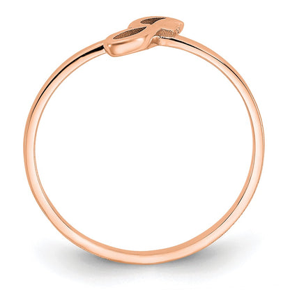 14K Rose Gold Script Or Block Font Initial Ring