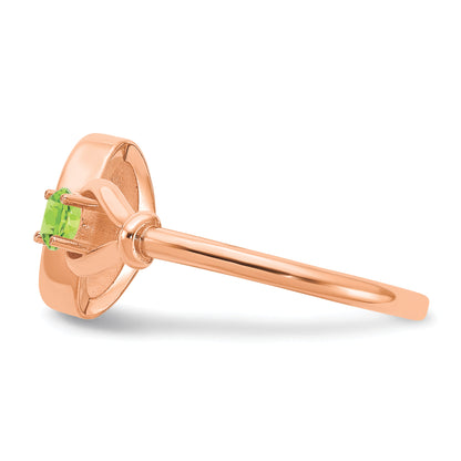14k Rose Gold Letter O with Birthstone Ring