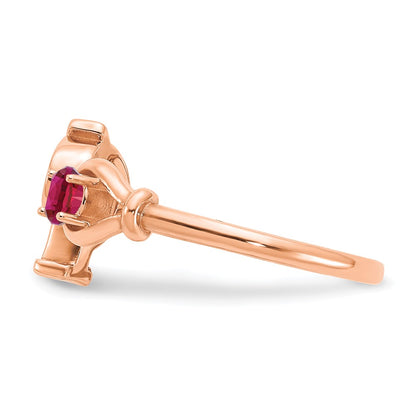 Rose Plated Sterling Silver/Rose Letter P With Birthstone Ring