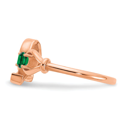 14K Rose Gold Letter Q with Birthstone Ring