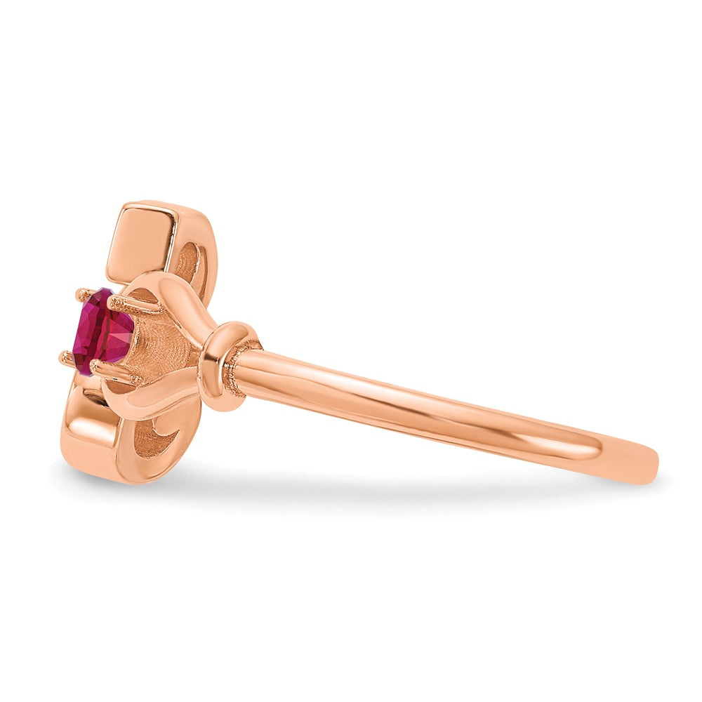 Rose Plated Sterling Silver/Rose Gold Letter S With Birthstone Ring