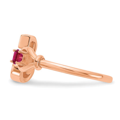 Rose Plated Sterling Silver/Rose Gold Letter S With Birthstone Ring