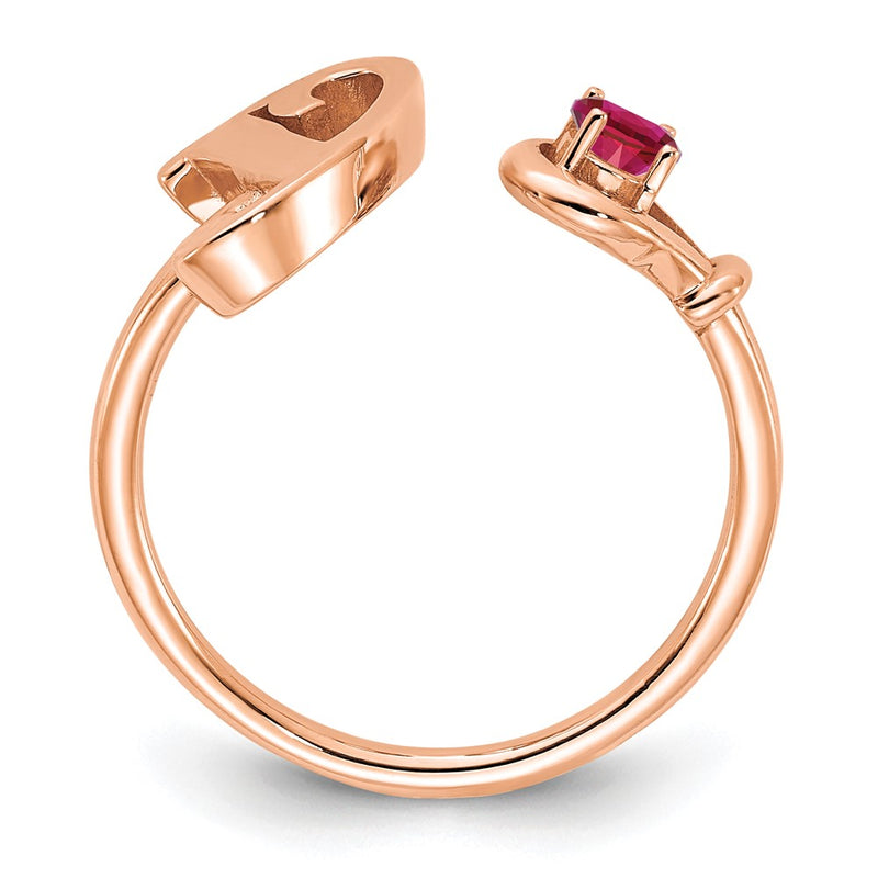 Rose Plated Sterling Silver/Rose Letter Y With Birthstone Ring